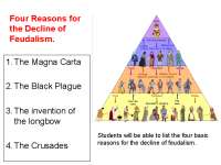 Four Reasons for the Decline of Feudalism.