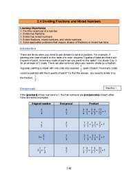 2.4 Dividing Fractions and Mixed Numbers