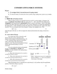 CONSERVATIVE FORCE SYSTEMS