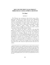 THERANOS AS A LEGAL ETHICS CASE STUDY G.S. Hans