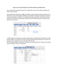 StatCrunch frequencies into relative frequencies