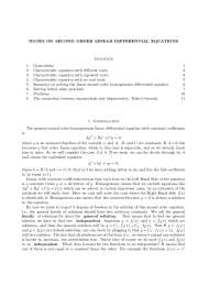 notes on second order linear differential equations