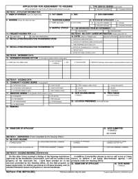 application for assignment to housing