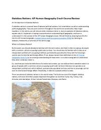 Stateless Nations: AP Human Geography Crash Course Review