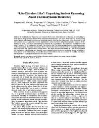 Unpacking Student Reasoning About Thermodynamic Heuristics