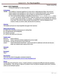 Lesson 6.2.5 – Two-Step Inequalities