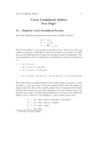 Carry Lookahead Adders Ivor Page1