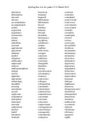 Spelling Bee List for grades 9-12 March 2012