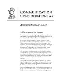 American Sign Language