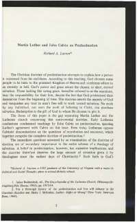 Martin Luther and John Calvin on Predestination