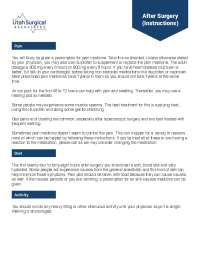 After Surgery (Instructions)