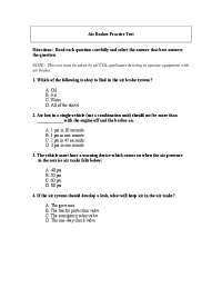 Air Brakes Practice Test Directions