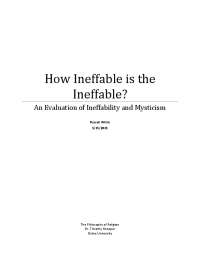 How Ineffable is the Ineffable?