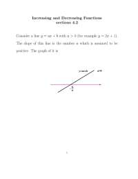 Increasing and Decreasing Functions sections 4.2