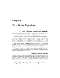 First Order Differential Equations: Introduction and Examples
