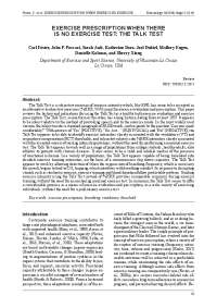 THE TALK TEST | Exams Medicine | Docsity