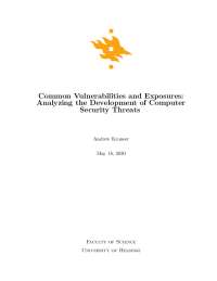 Analyzing the Development of Computer Security Threats