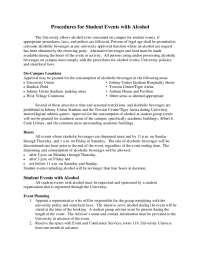 Procedures for Student Events with Alcohol