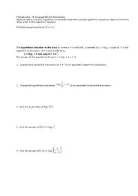 5.4 Logarithmic Functions