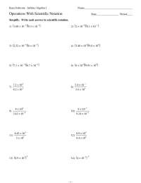 Operations Scientific Notation