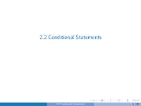 2.2 Conditional Statements