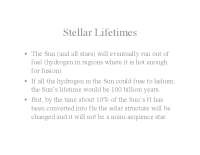 Stellar Lifetimes
