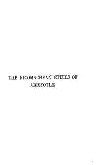 THE NICOMACHEAN ETHICS OF