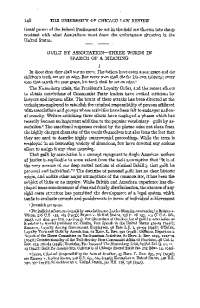 Guilt by Association: Three Words in Search of a Meaning