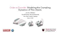 Modeling the Crumpling Dynamics of Thin Sheets