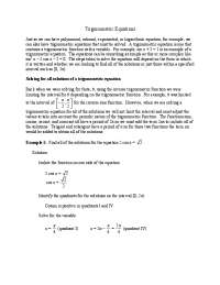 Trigonometric Equations: Solving Techniques and Applications