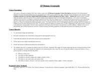 AP Human Geography Course Description and Outline