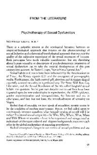 Psychotherapy of Sexual Dysfunction