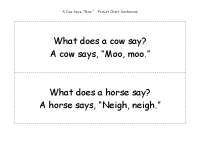 A Cow Says, “Moo.” Pocket Chart Sentences
