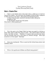 Mark Chapter 9 - Student 2020