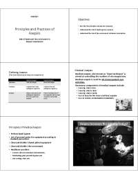 Principles and Practices of Asepsis: Role of Hands and Environment in Disease Transmission