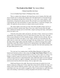 “The Death of the Moth” By Annie Dillard
