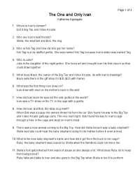 The One and Only Ivan: A Study Guide for Students