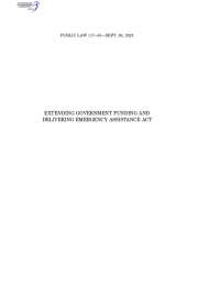 Public Law 117–43—SEPT. 30, 2021