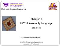 Chapter 2 HCS12 Assembly Language