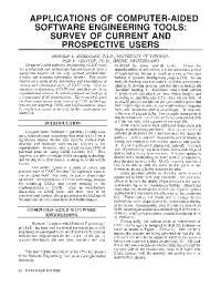 applications of computer-aide d software engineering tools