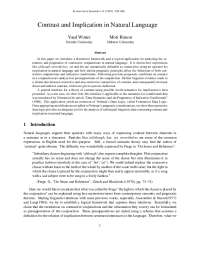 Contrast and Implication in Natural Language