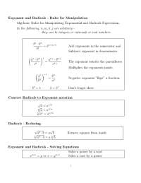 Exponent and Radicals