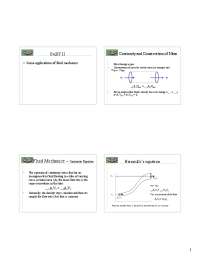 Fluid Mechanics – Continuity Equation