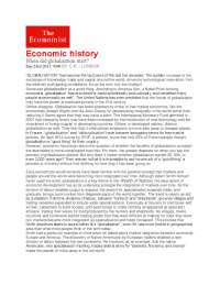 Globalization: A Historical Perspective on Economic Integration