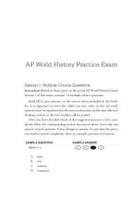 AP World History Practice Exam