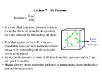 Lecture 7 Air Pressure