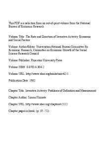 Inventive Activity: Problems of Definition and Measurement