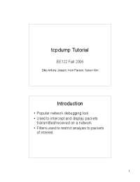 tcpdump Tutorial Introduction