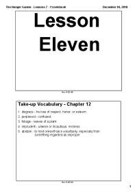 The Hunger Games - Lessons 7