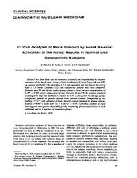 In Vlvo Analysis of Bone Calcium by Local Neutron Activation ...